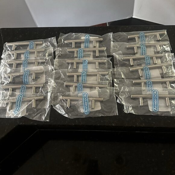 Lot of 18 NEW Amerock Cabinet Drawer Pull Bars Sterling Nickel 3” (5 in long) - Picture 2 of 7